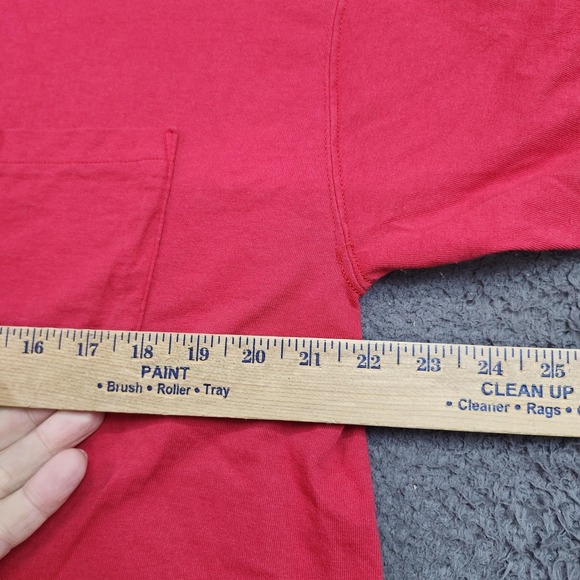 Discus Athletic Shirt Mens XL Red Pocket Logo Tee Cotton Jersey Knit Crew Neck - Picture 7 of 9